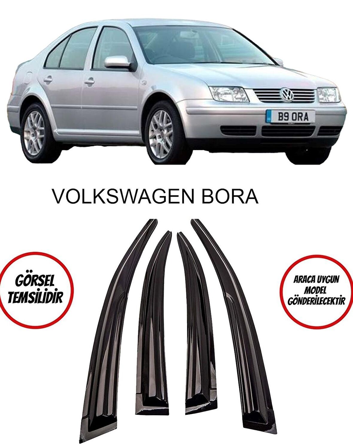 Volkswagen Bora Cam Rüzgarlığı 4lü 2001-2005 Arası