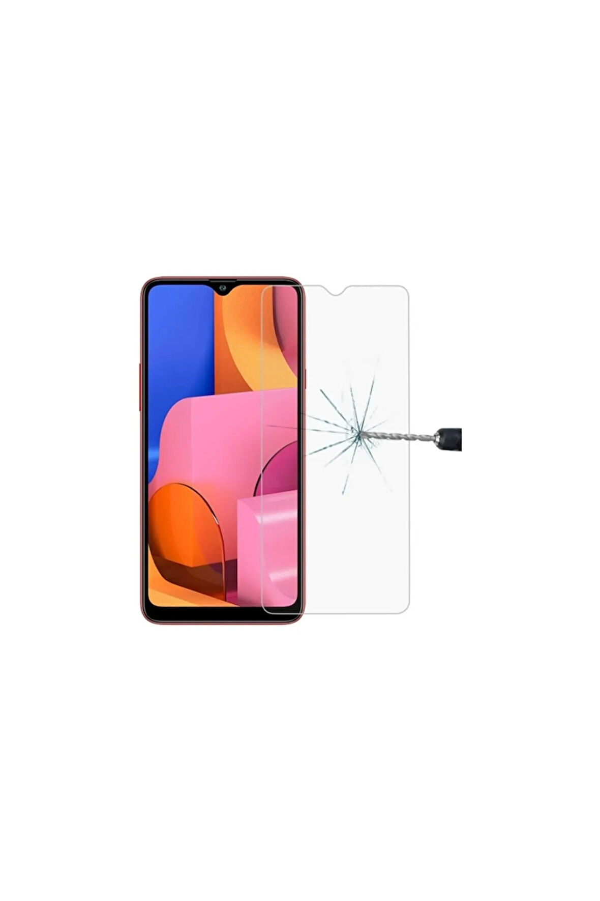 Samsung Galaxy A20s Tam Uyumlu 9h Temperli Cam Ekran Koruyucu Kırılmaz Cam