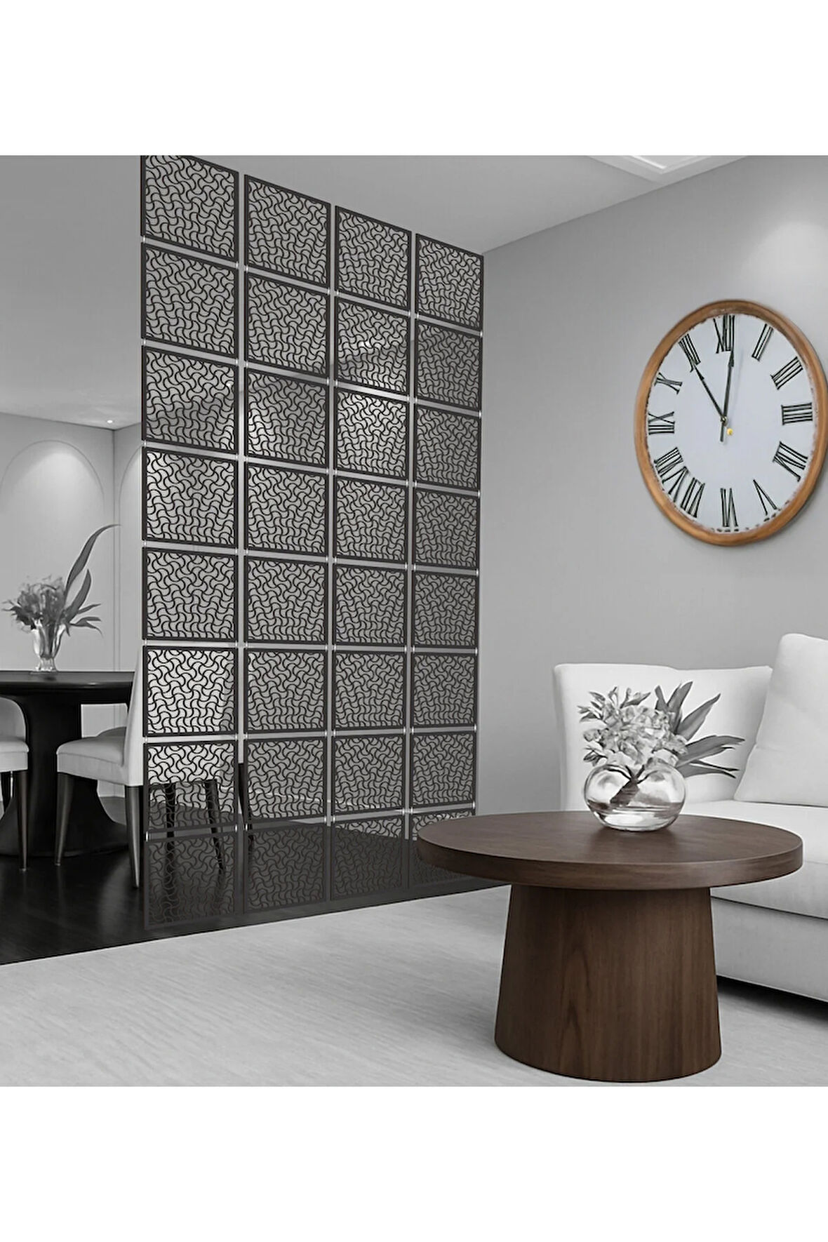 Çizgiler Lazer Kesim Paravan, Ahşap Seperatör, Panel Levha Seti Dekorasyon Ahşap Oda Bölücü Desen