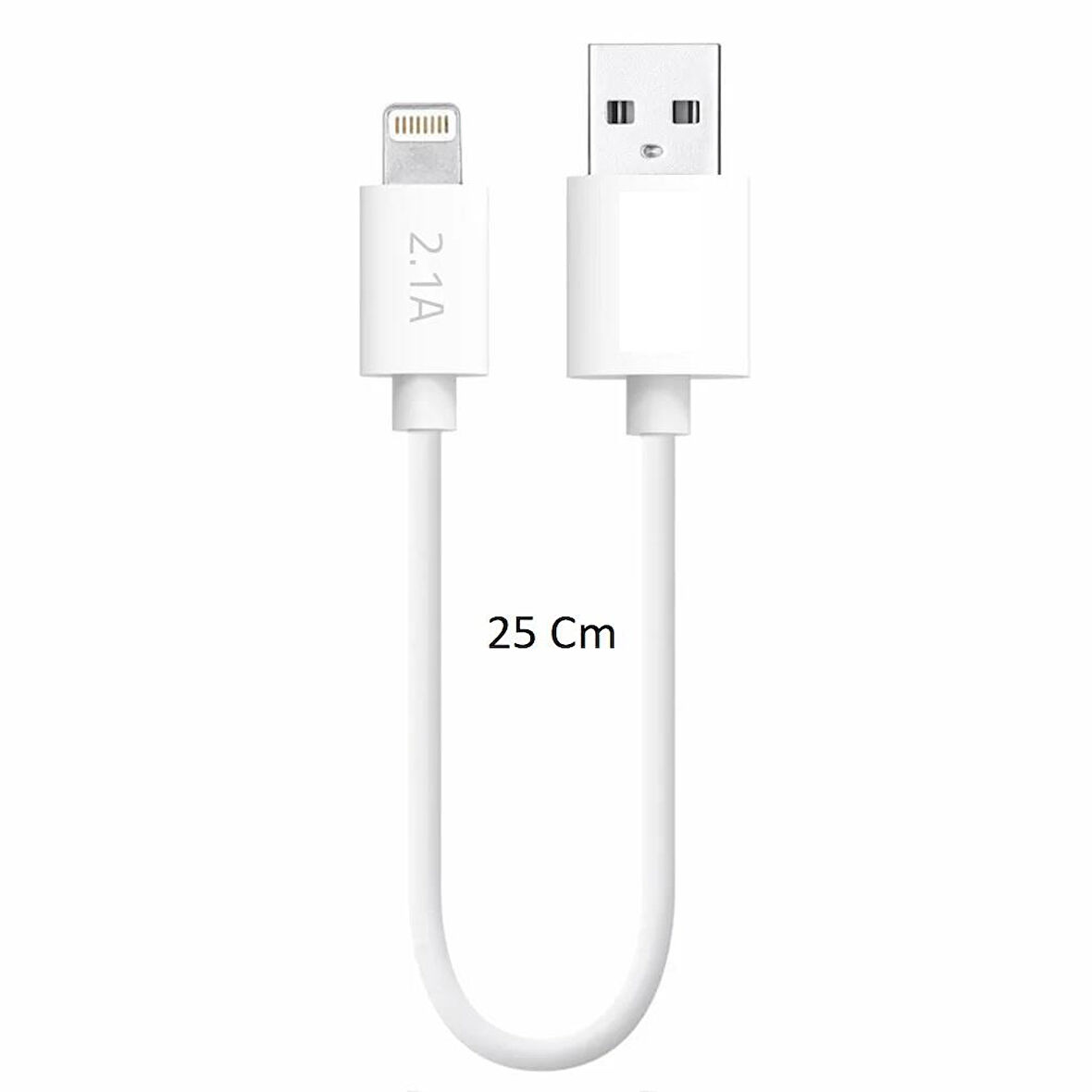 Lightning To Usb Şarj Kablosu 2.1A 25cm Apple İphone 5 6 7 8 X Pro Uyumlu Powerbank Şarz Aksesuarı