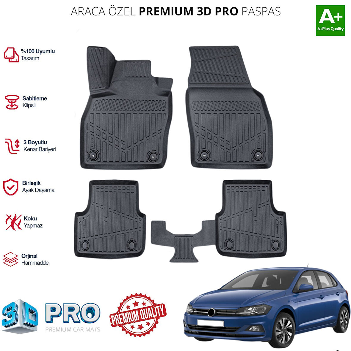 POLO ARACA ÖZEL 3D PASPAS 2018 2019 2020 2021