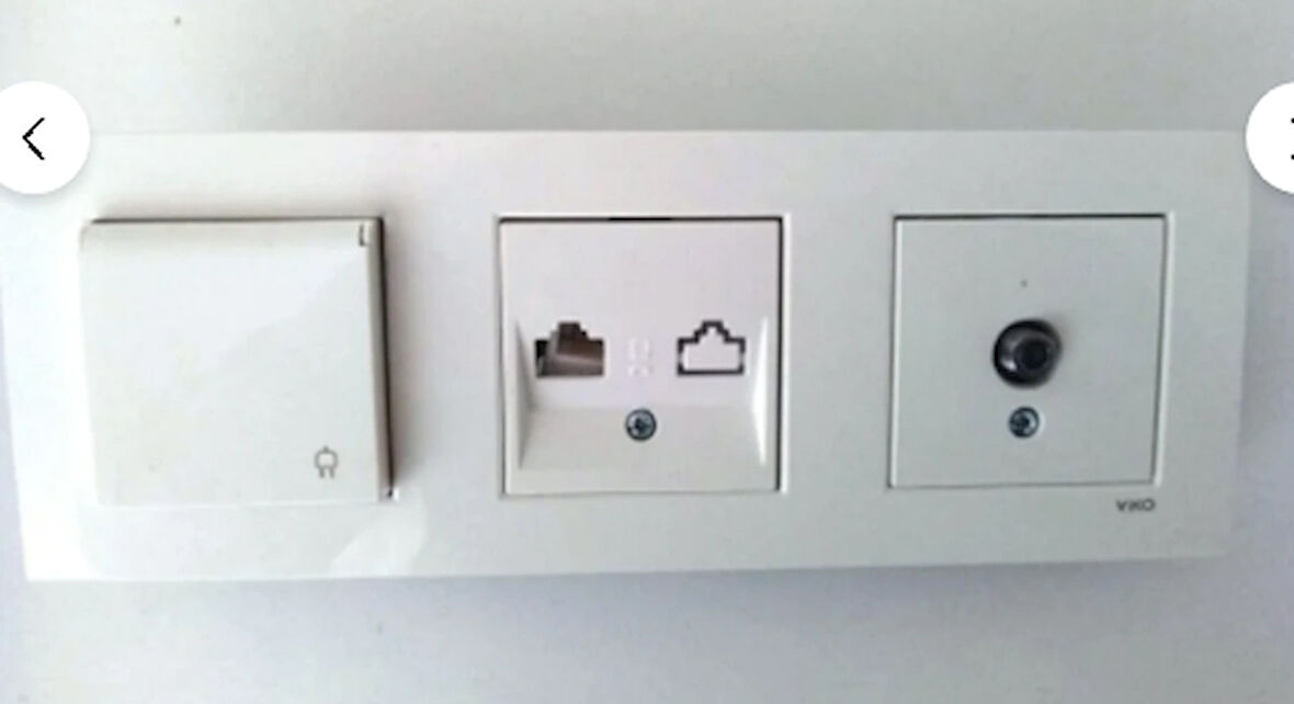 VİKO Viko Karre Beyaz 3lü Set F Konnektör Tv Uydu Prizi Numeris (TELEFON PRİZİ) Kapaklı Priz