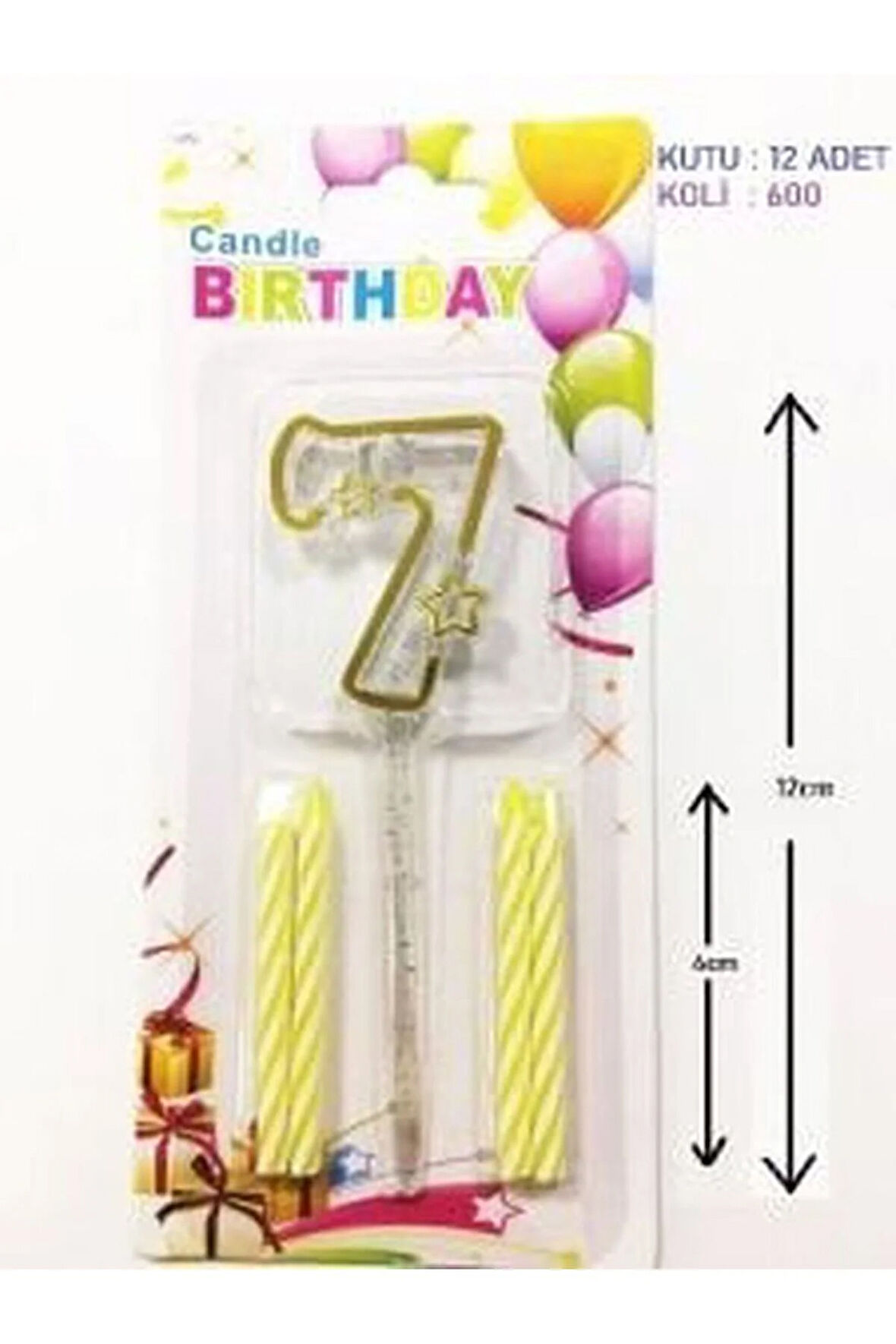 MİKA ŞEFFAF RAKAM GOLD MUM 12CM