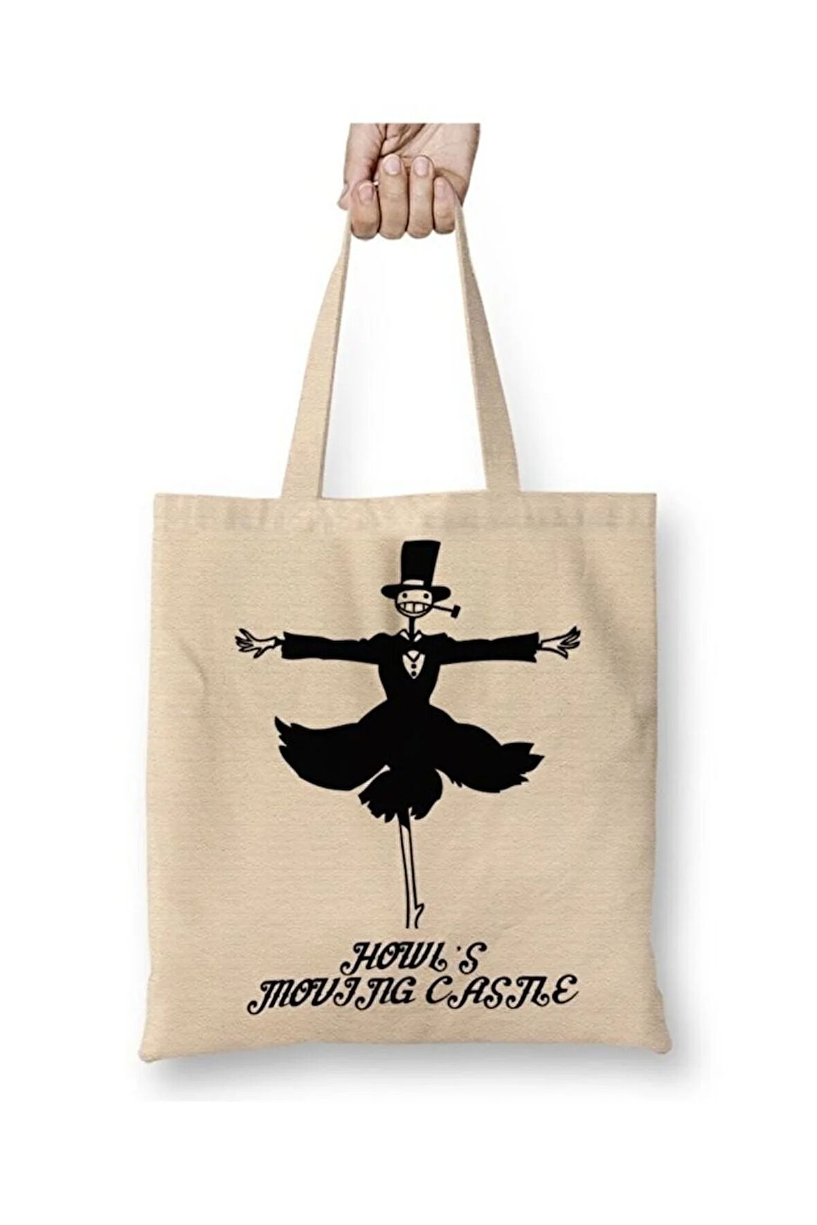 Howls Moving Castle Bez Çanta Uzun Saplı Alışveriş Çantası Plaj Çantası