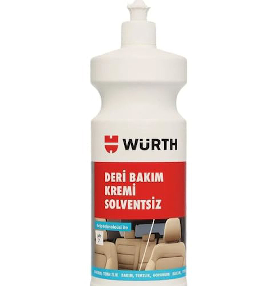 Würth Deri Bakım Kremi, Solventsiz, Grip Teknolojili, pH 7, Araç Koltukları İçin