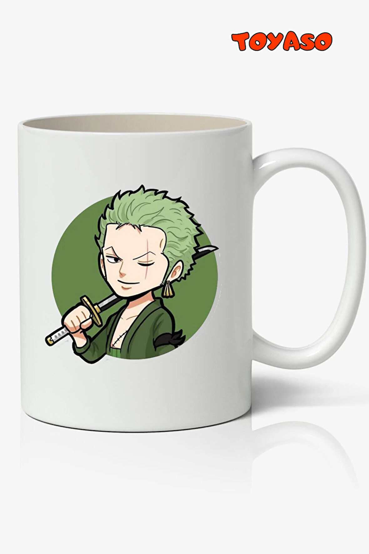 Roronoa Zoro One Piece Anime Temalı Beyaz Kupa Bardak Arkadaşa Sevgiliye Hediye