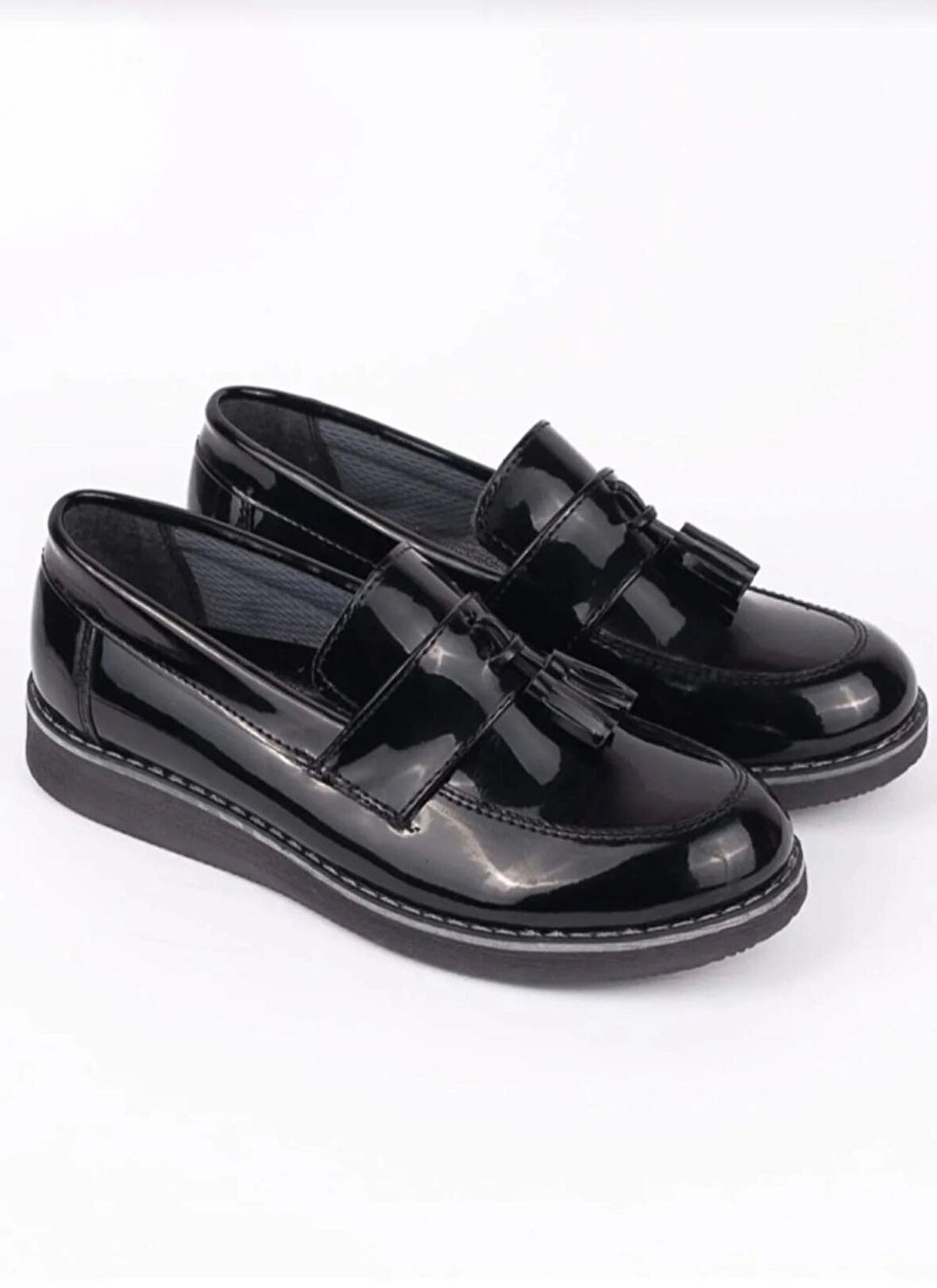 Erkek Çocuk Kundura Erkek Çocuk Siyah Rugan Klasik Ayakkabı