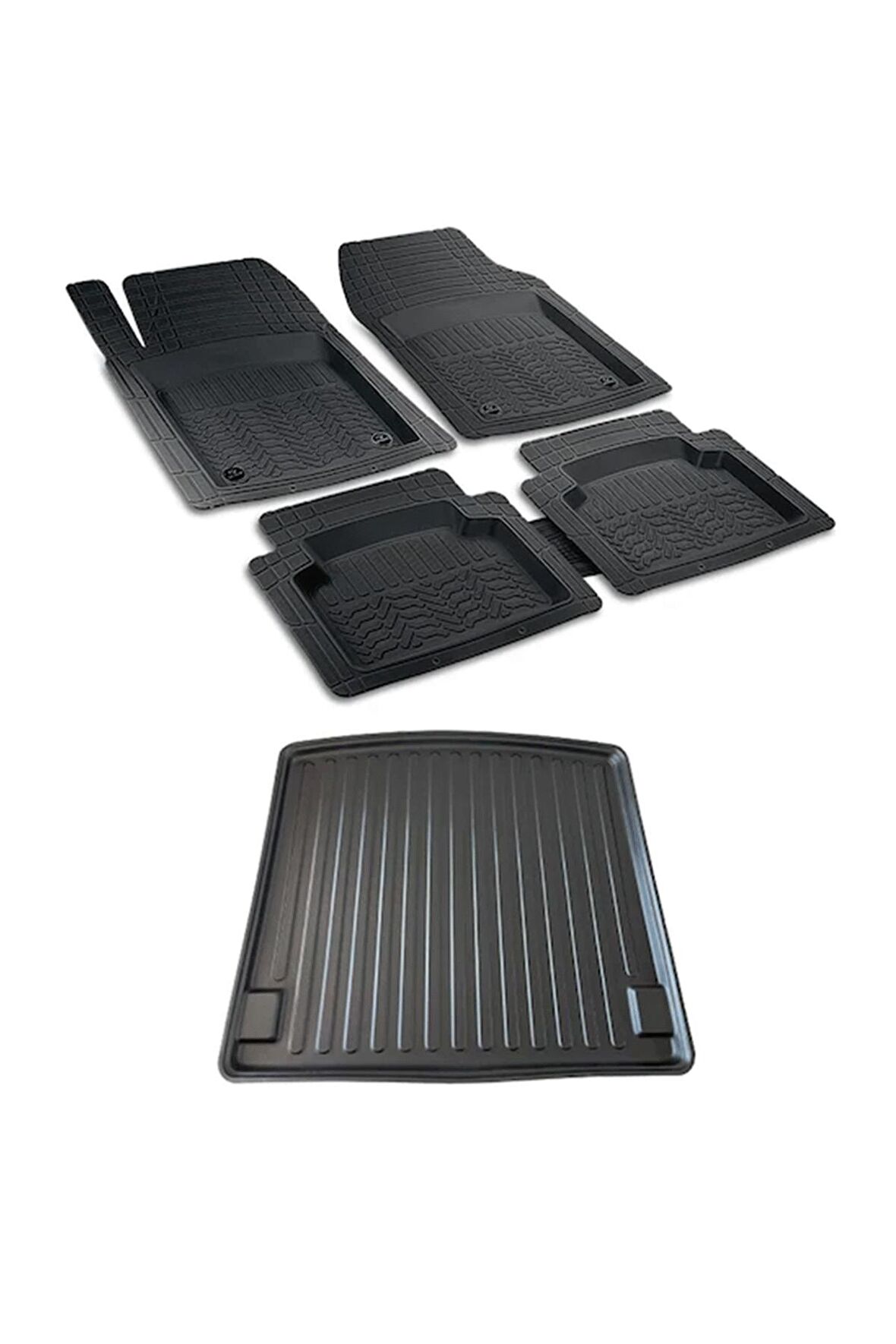 Honda CR-V 2002-2007 Kauçuk 4D Havuzlu Oto Paspas ve 3D Bagaj Havuzu 2li Set