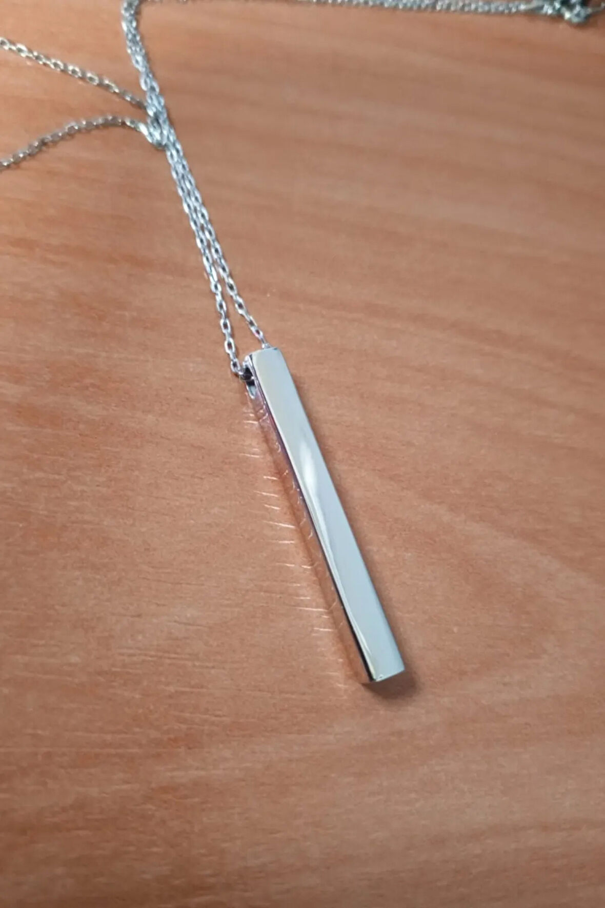 Çelik Kolye - Yazı Yazılabilir Küçük Kısa Gümüş Bijuteri Kolye