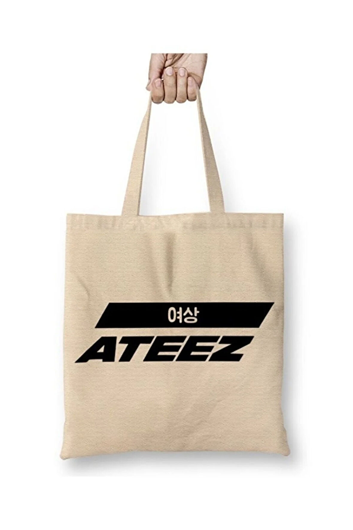Ateez Yeosang Bez Çanta Uzun Saplı Alışveriş Çantası Plaj Çantası