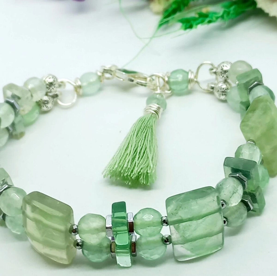 2354 Florit el yapımı çift sıralı bileklik