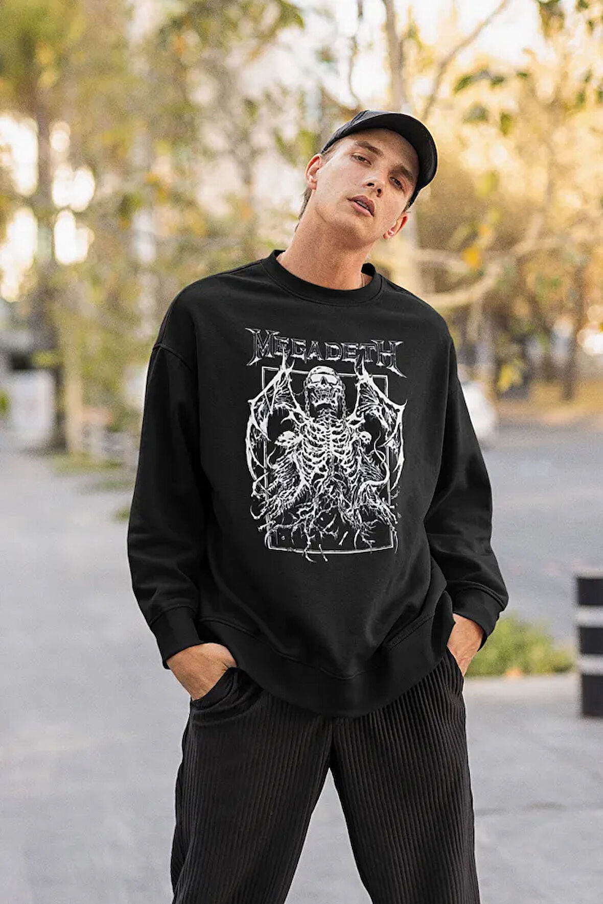 Rock Metal Müzik Grubu Baskılı Unisex Oversize Megadeth Sweatshirt