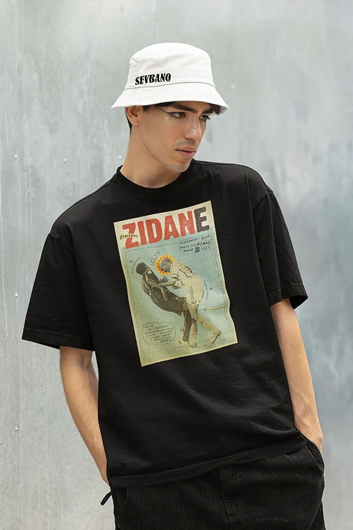 Efsane Futbolcu Zidane Baskılı Unisex Oversize Tişört