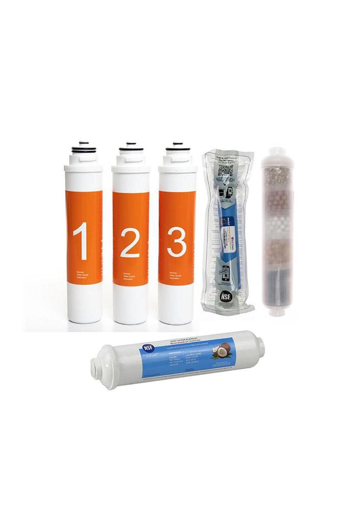 Sulook Waterlife Su Arıtma Cihazı Uyumlu Tak-Çevir 6'lı Filtre Seti, 10 Aşamalı, Lg Membranlı