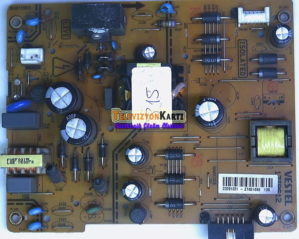 17IPS12, 23281031, Vestel 40F5050, Power Board, Besleme, VES400UNDS-2D