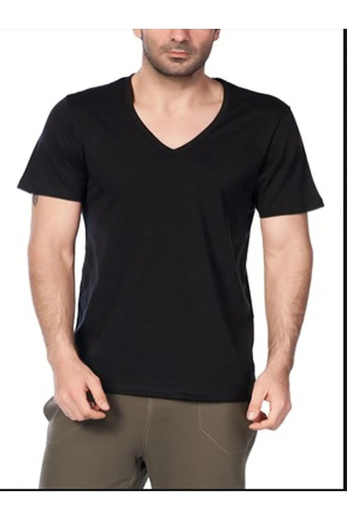 Enrıco V Yaka 2'li t-shirt