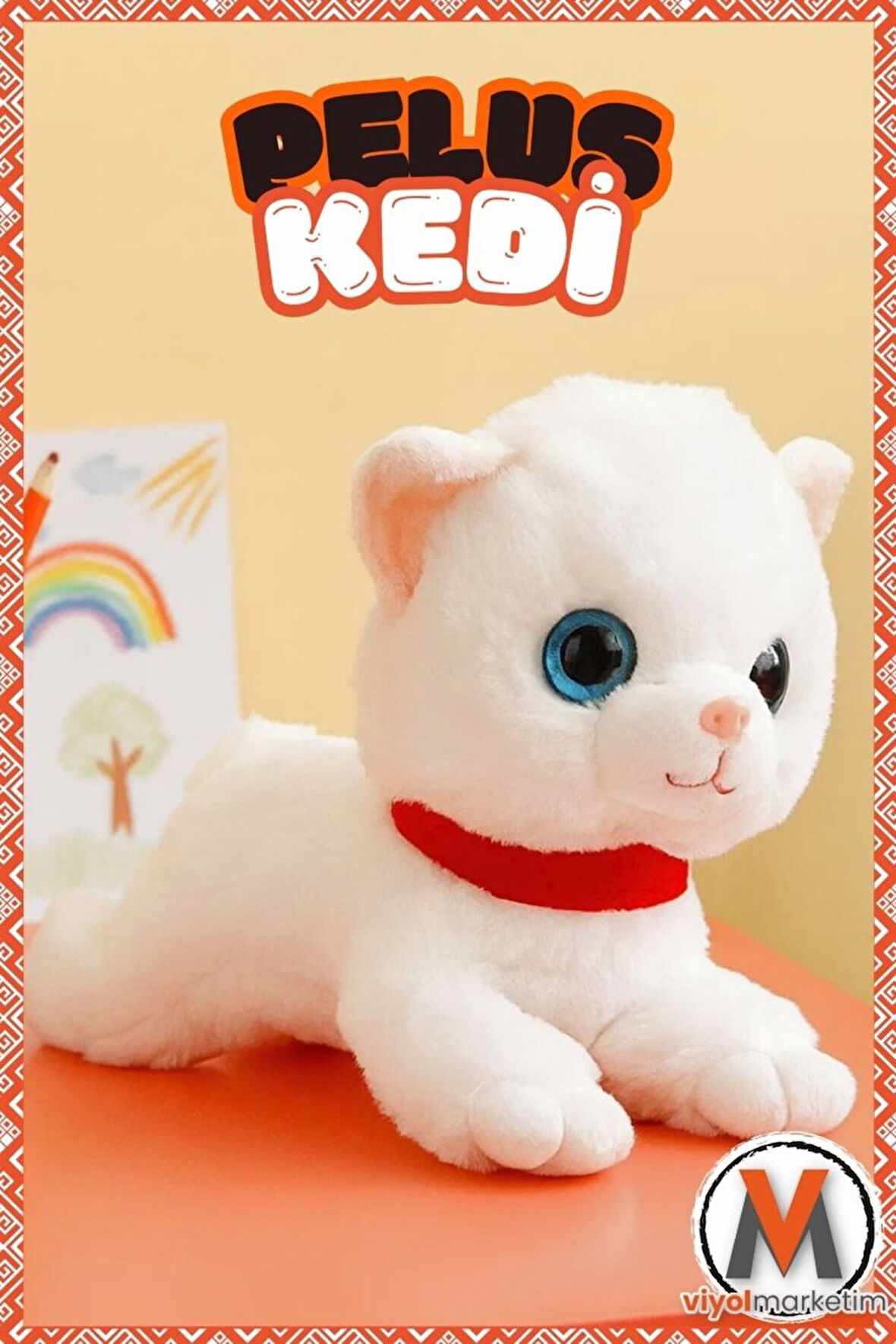 Sevimli Peluş Yavru Kedi 35 cm | Sesli Miyavlayan Oyuncak | Uyku ve Oyun Arkadaşı | 4 Renk Seçeneği