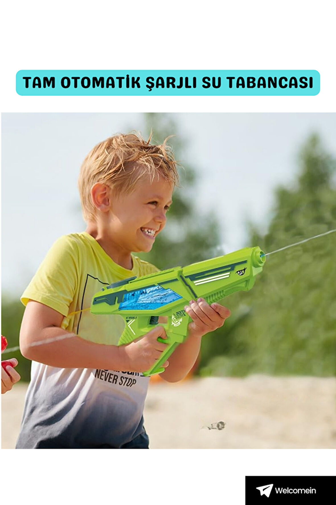 Oyuncak Tam Otomatik Şarjlı Su Tabancası 12 Metre Menzil 40 Cm Dev Su Tabancası