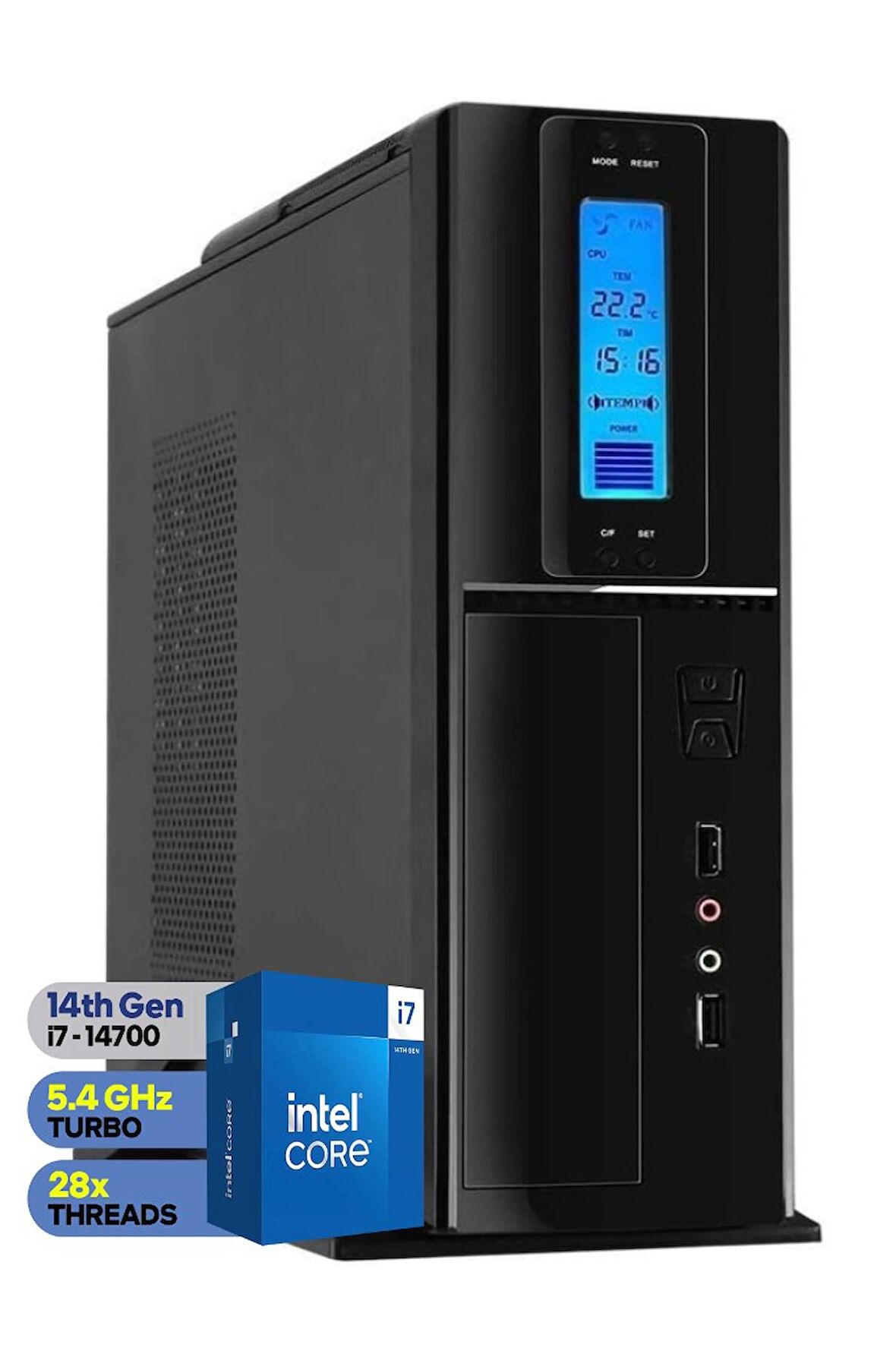 ZETTA FLEX PRO 470X İntel Core İ7 14700 32GB DDR5 1TB SSD GT1030 FREEDOS SFF SLİM MASAÜSTÜ BİLGİSAYAR ZET470X9564013