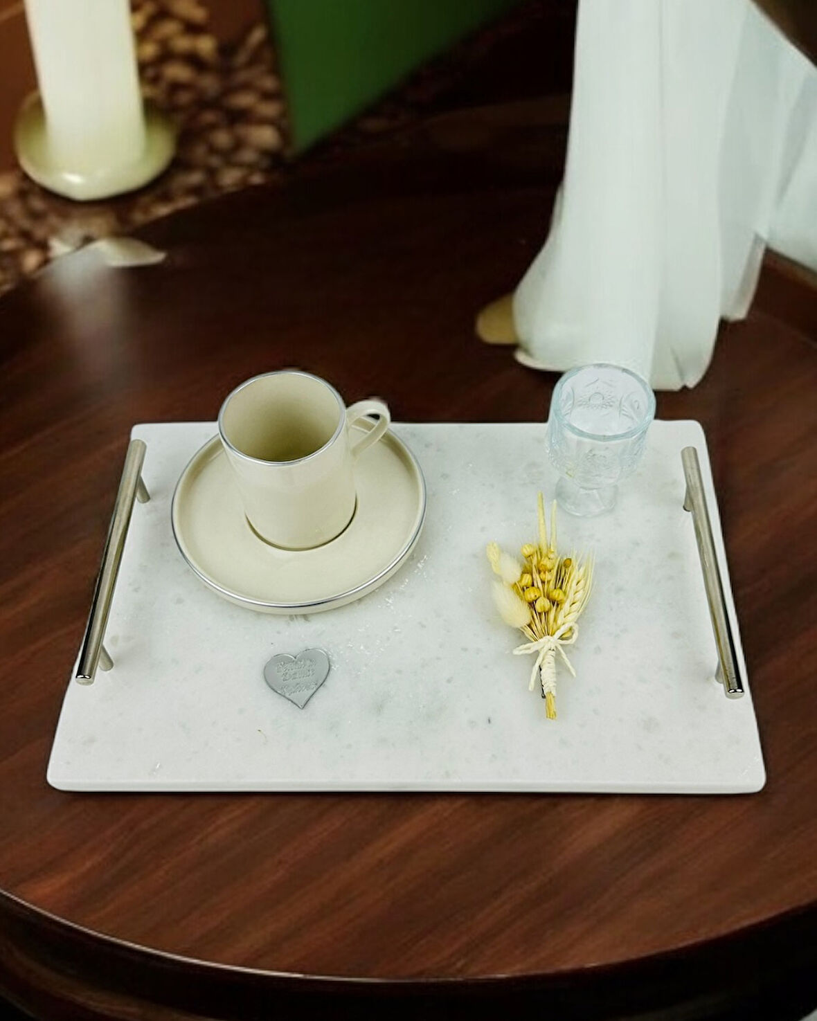 Gentle Damat Kahve Fincan Tepsisi