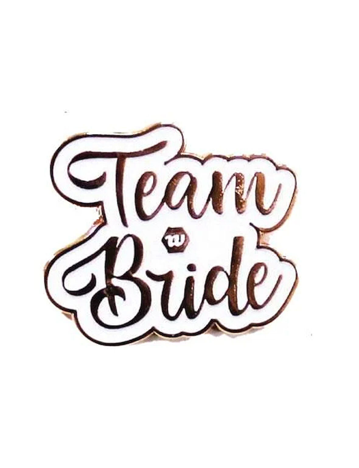 Team bride metal yaka rozeti-beyaz üstü rose gold bride tobe bekarlığa veda partisi nedime rozeti