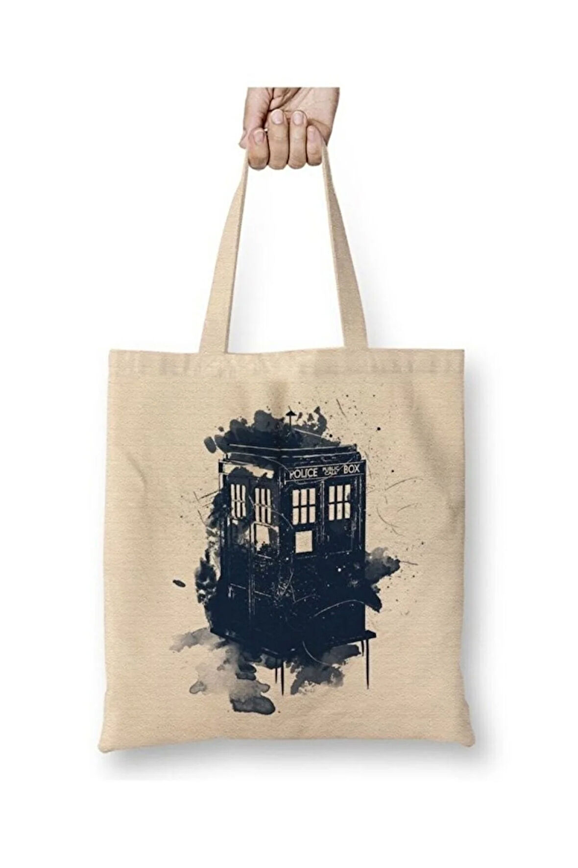 Doctor Who Tardis Splash Style Bez Çanta Uzun Saplı Alışveriş Çantası Plaj Çantası