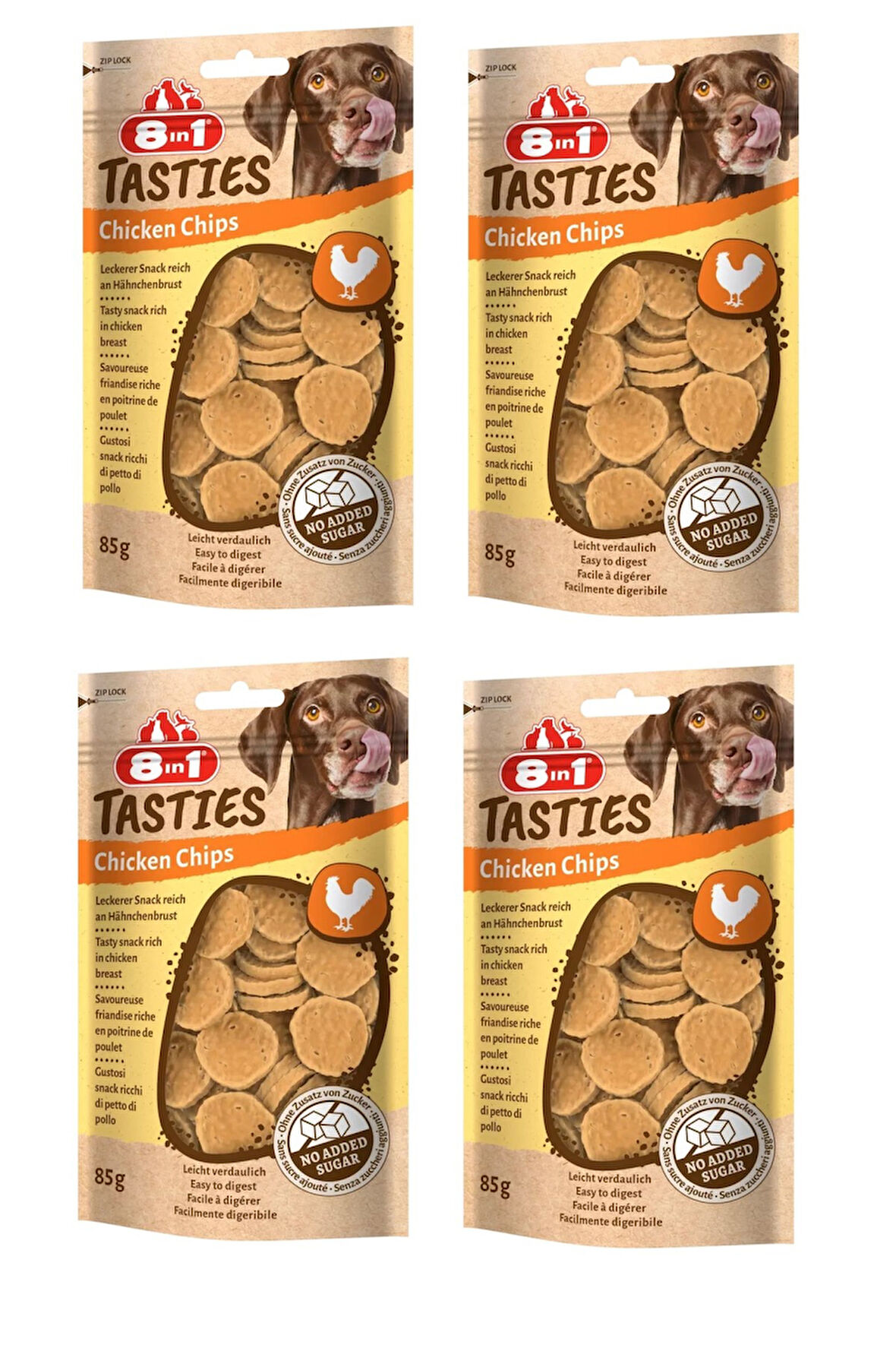 8in1 Tasties Chicken Chips  Tavuklu Köpek Ödülü 85 Gr. X 4 Adet