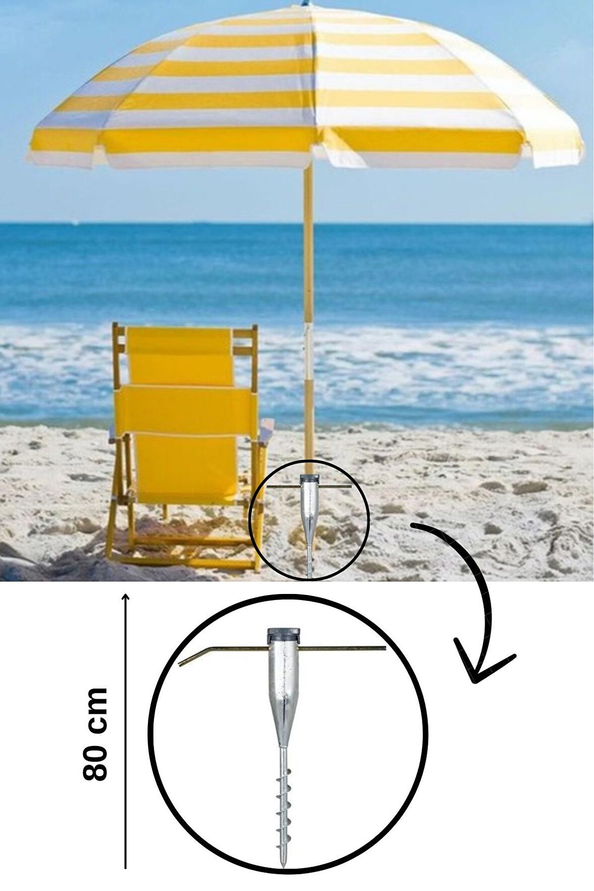 Şemsiye Sabitleme Aparatı Şemsiye Kazığı Metal