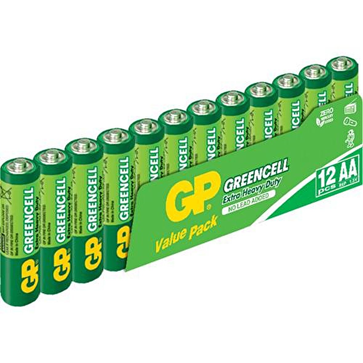 GP Greencell AA Boy Kalem Çinko Karbon Pil 12'li (GP15G-VS12)