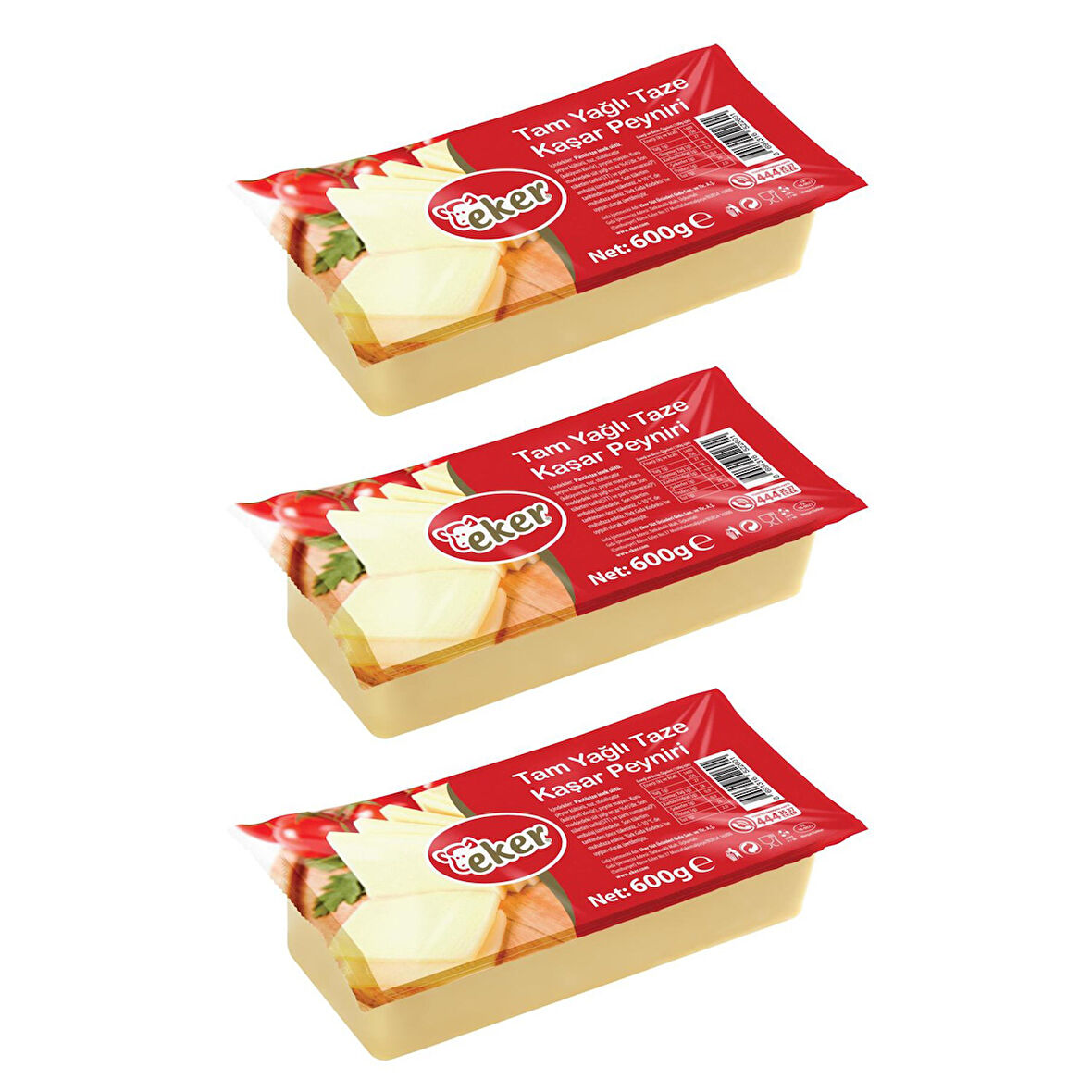 Eker Kaşar Peyniri 600 gr x 3 Adet