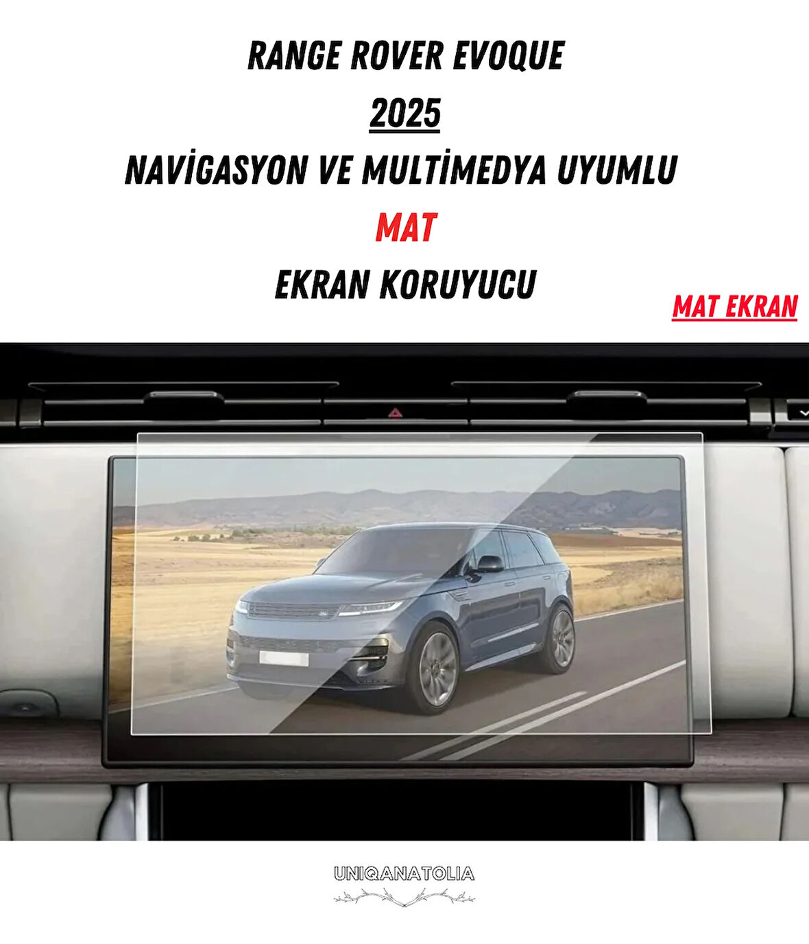 Range Rover 2025 Evoque Navigasyon ve Multimedya Uyumlu Mat Ekran Koruyucu