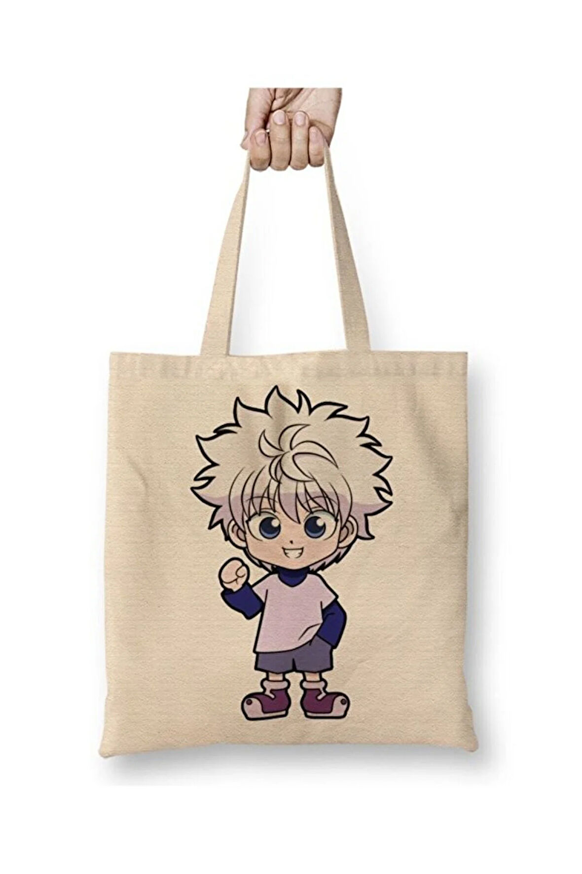 Hunter X Hunter Killua Bez Çanta Uzun Saplı Alışveriş Çantası Plaj Çantası