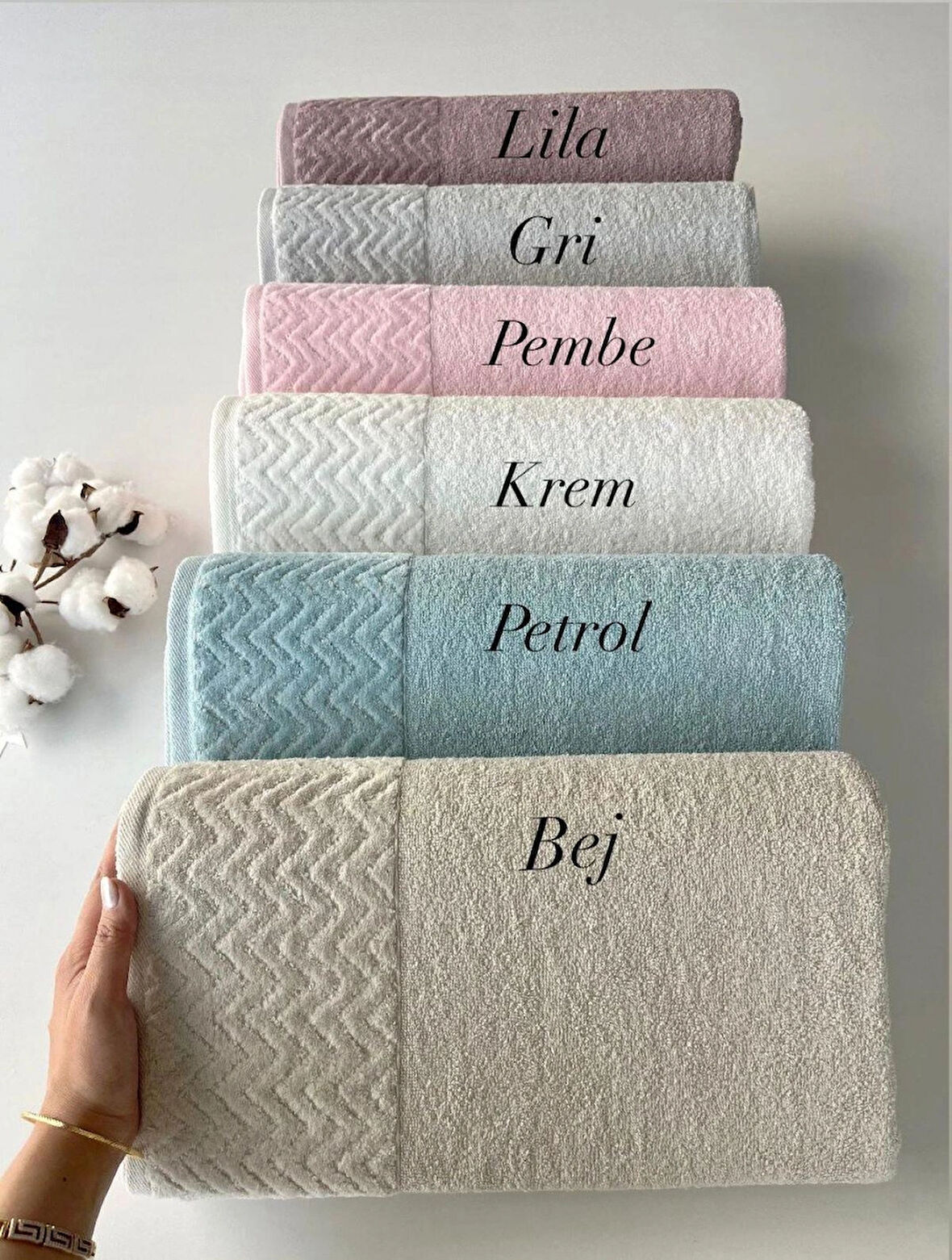MYSOFT 90X150 ZİKZAK BANYO HAVLUSU