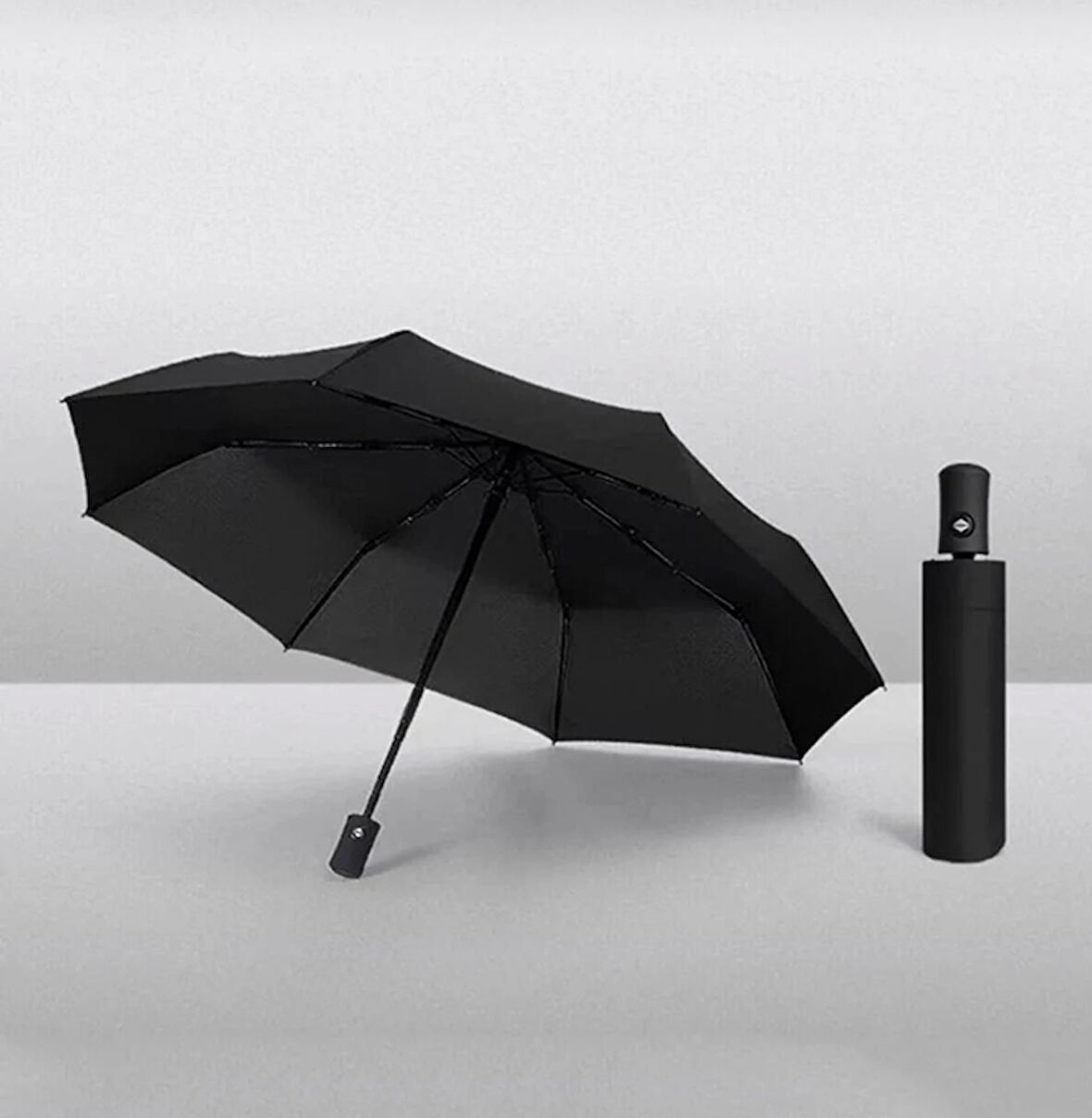 8 Telli Full Otomatik Siyah Şemsiye