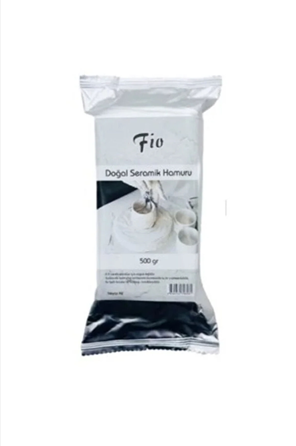 Doğal Seramik Hamuru 500GR Beyaz Kil, Su İle Yumuşatılabilir, Boyanabilir, Verniklenebilir