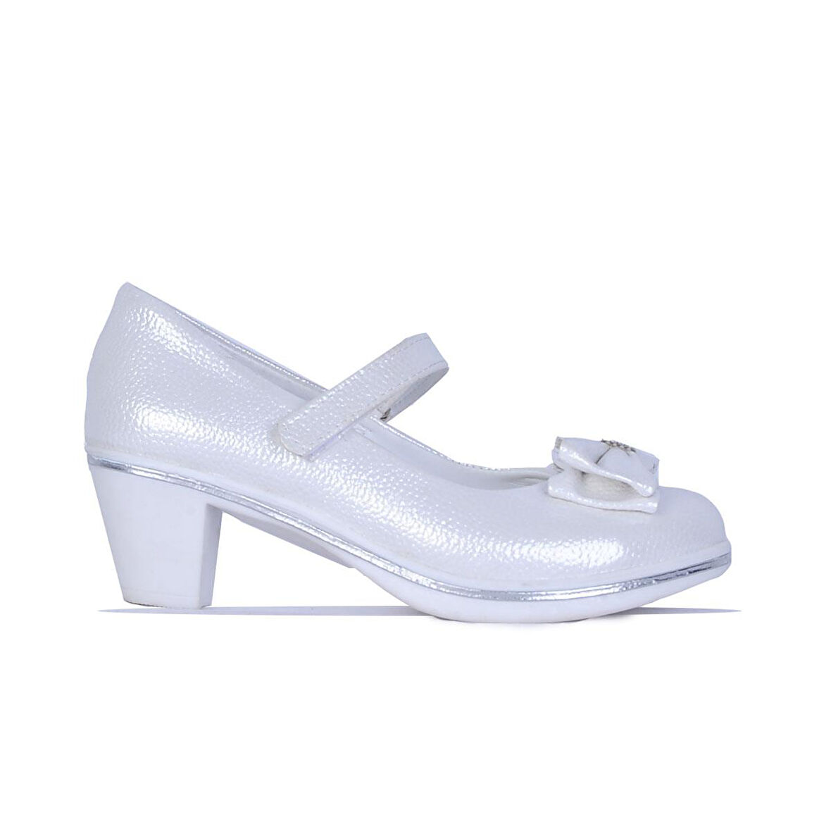 Alens Lunedi Krem Rugan 4Cm Topuklu Kız Çocuk Ayakkabı
