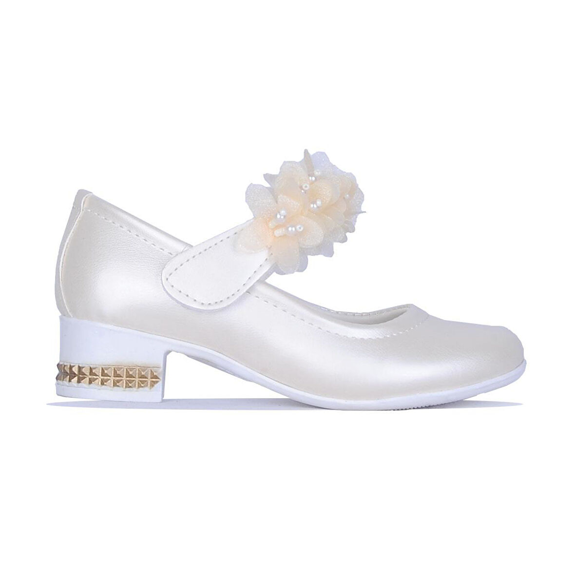 Ayakcenter 26-Herbebe Fırfırlı 3Cm Kız Çocuk Topuklu Ayakkabı