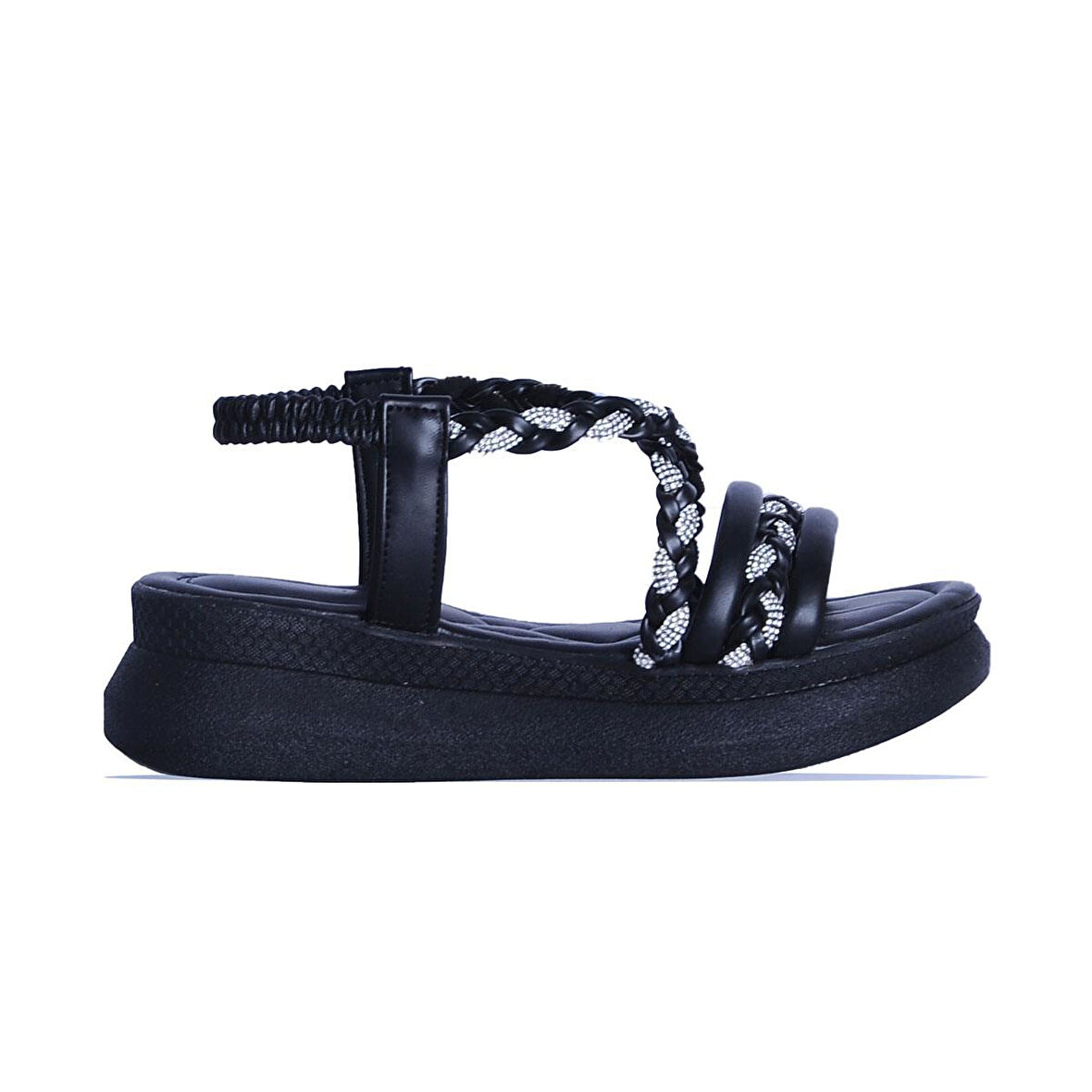 Ayakcenter By10 Ayışığı Siyah Kadın Düz Sandalet