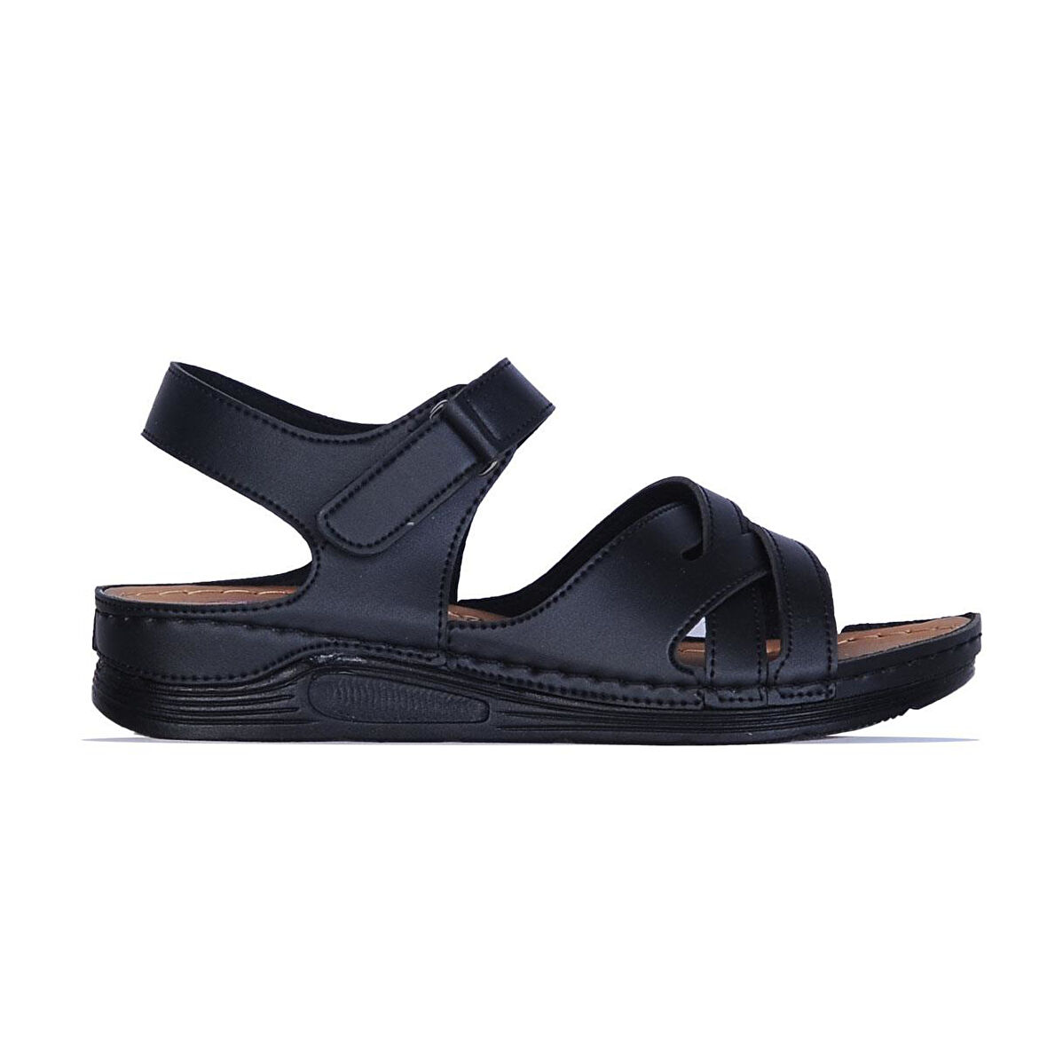 Ayakcenter 1107 Serra Cırtlı Kadın Düz Sandalet