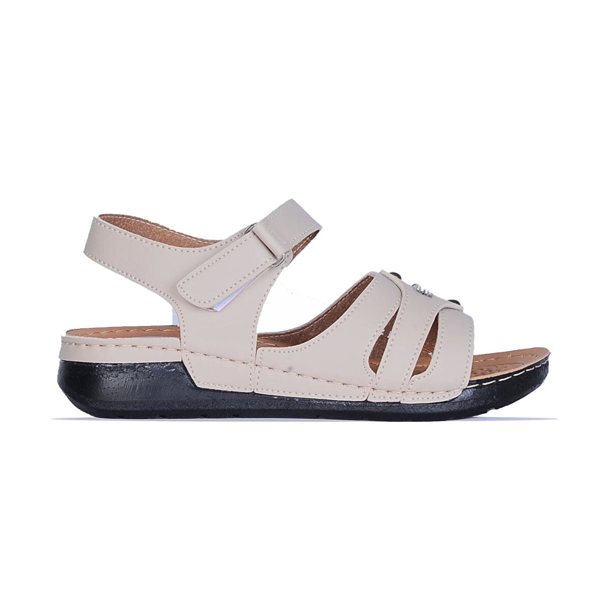 Ayakcenter 1108 Serra Cırtlı Kadın Düz Sandalet