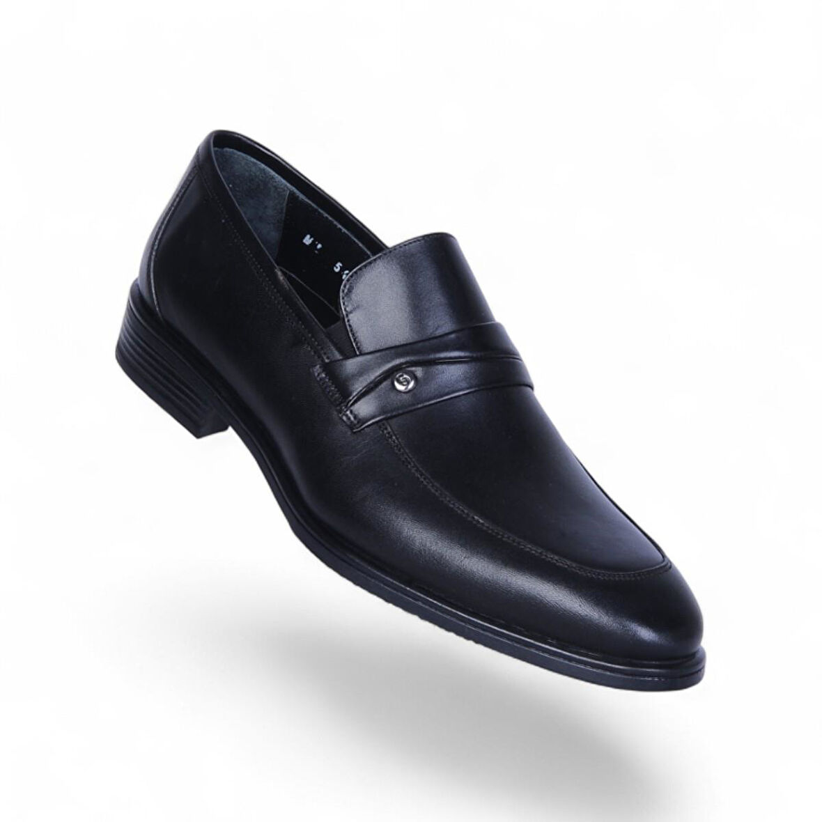 Censay 549 Siyah Antik Kauçuk %Deri Erkek Klasik Ayakkabı