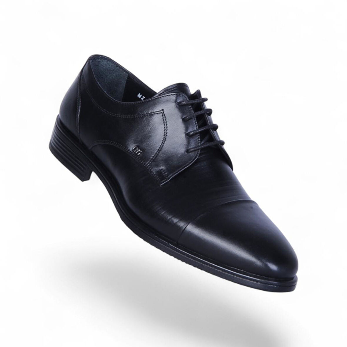 Censay 526 Siyah Antik Kauçuk %Deri Erkek Klasik Ayakkabı