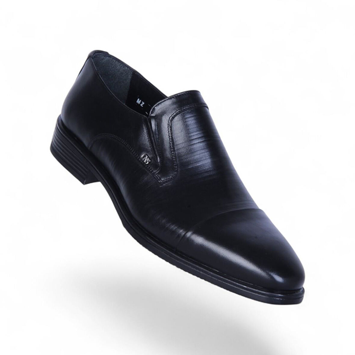 Censay 525 Siyah Antik Kauçuk %Deri Erkek Klasik Ayakkabı