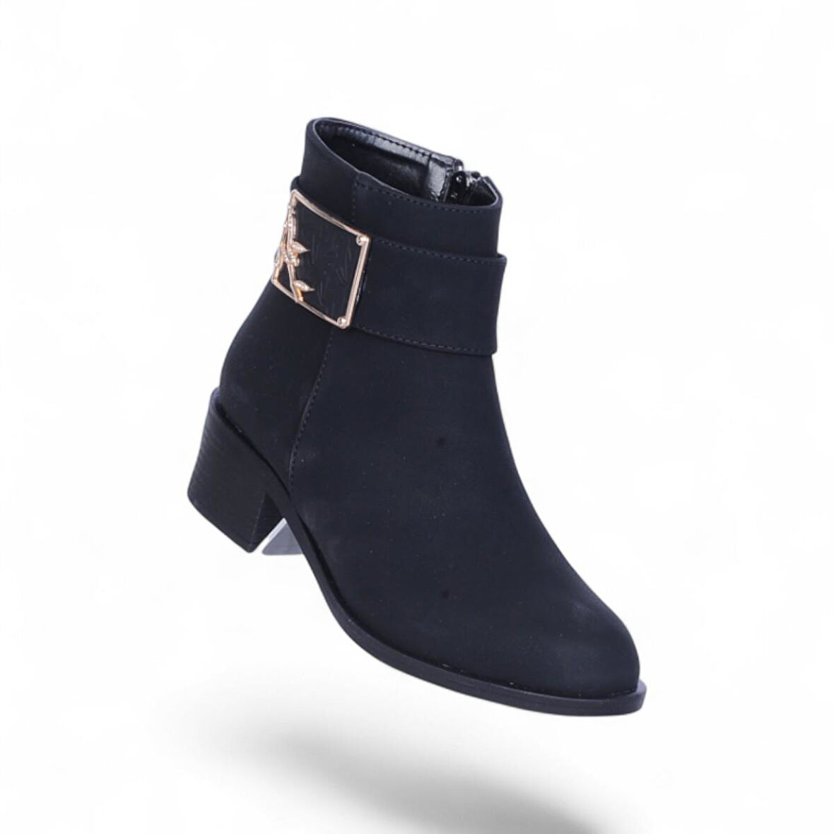 Scarletta S14 Nubuk Siyah 5Cm Kadın Topuklu Bot