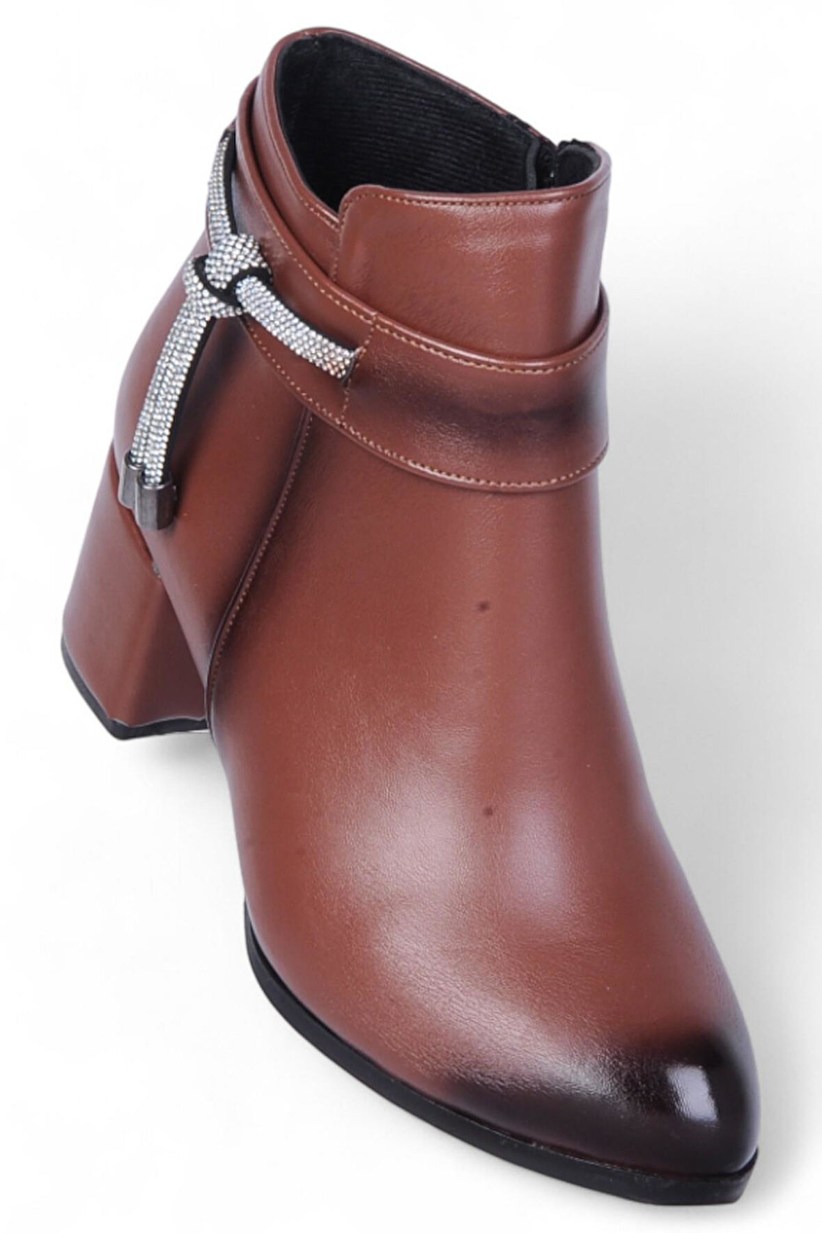 Ayakcenter By15 Cilt Taba Ayışığı Kadın 7Cm Topuklu Bot