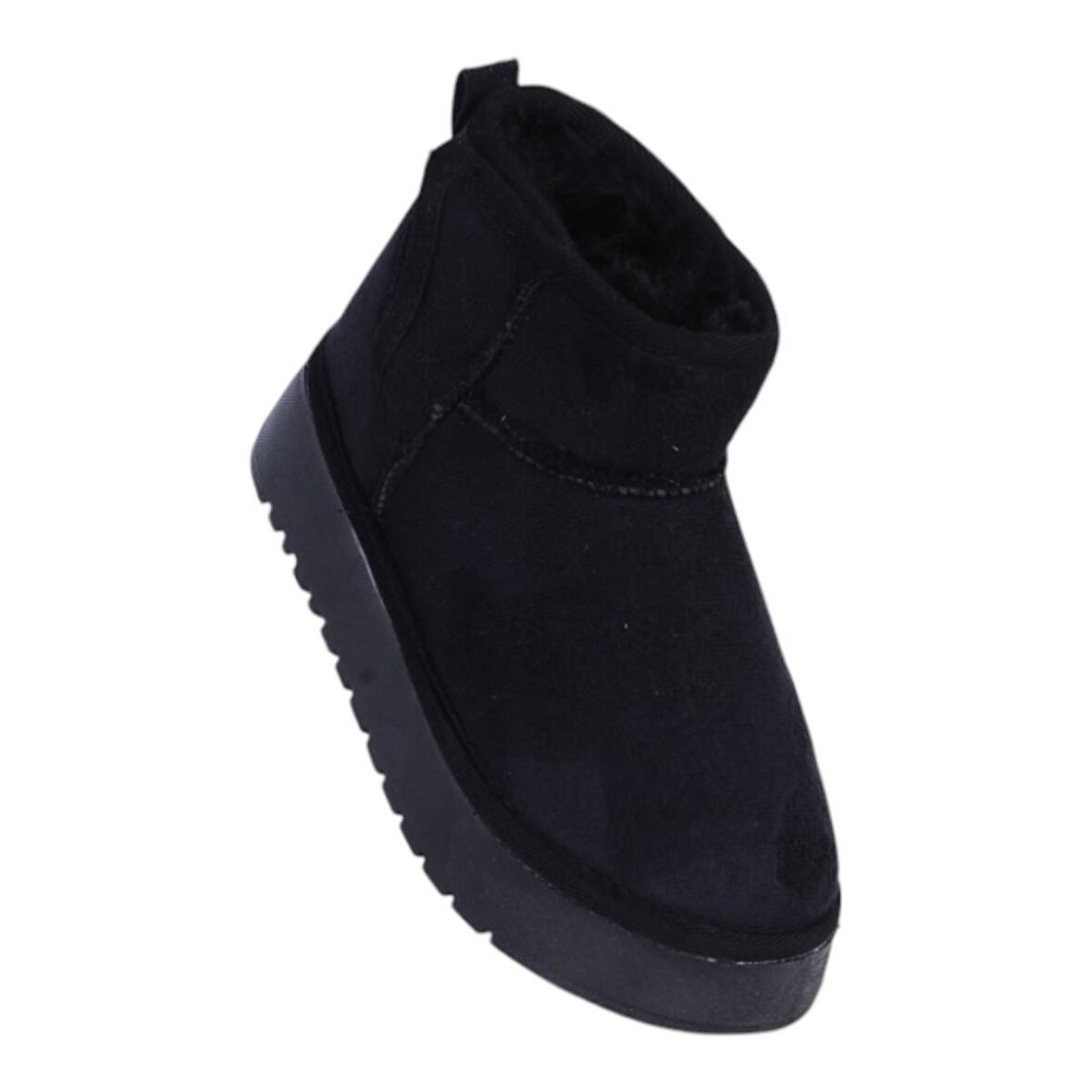 Skuaıter Garf Siyah Kız Çocuk İçi Kürklü Düz Bot