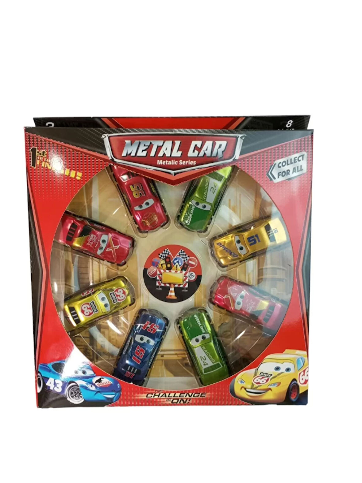 8'li Küçük Metal Arabalar Şimşek