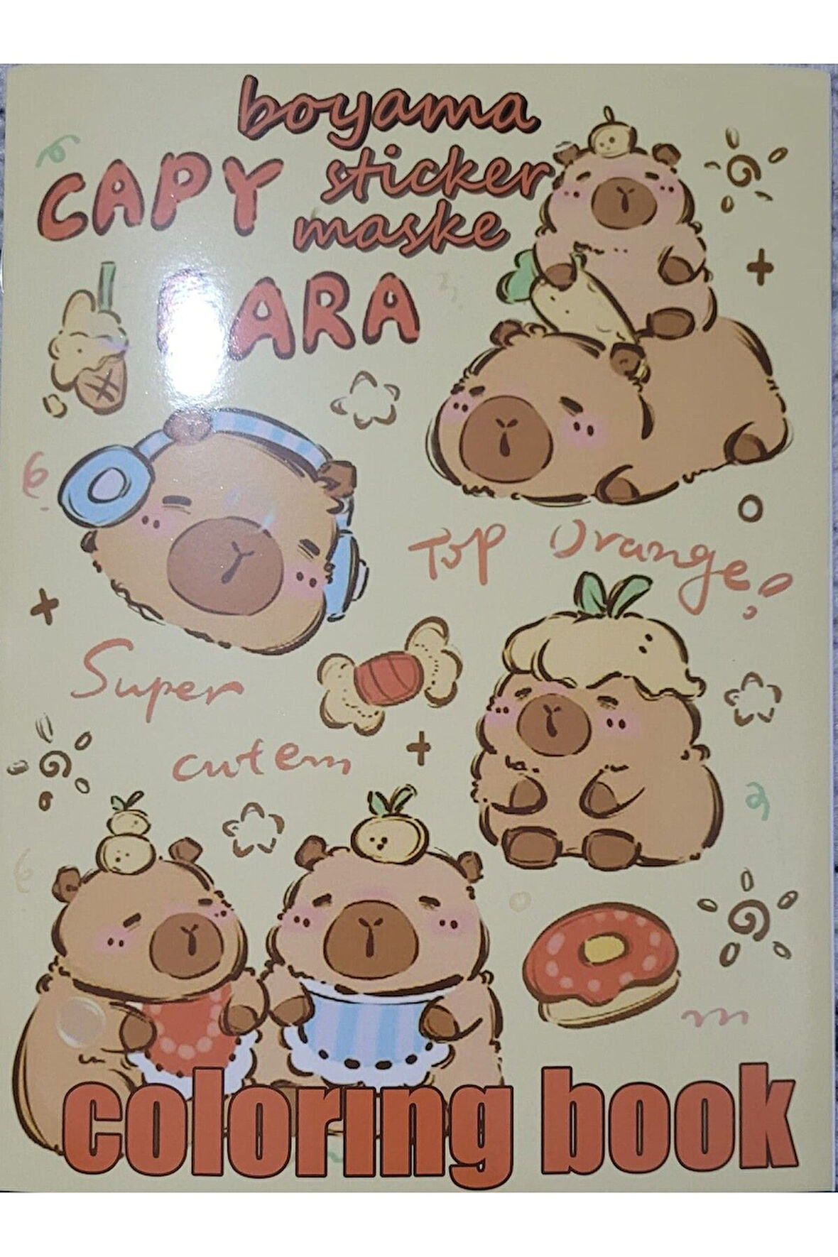 Capy bara Boyama Kitabı Stickerlı Arka Kapak Kesilerek Maskeli Boyanacak Sayfa 1Sayısı 6