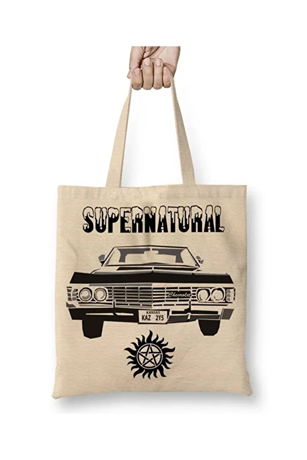 Supernatural Dean Winchester Ruby Castiel Bobby Singer Impala Dizi Bez Çanta Uzun Saplı