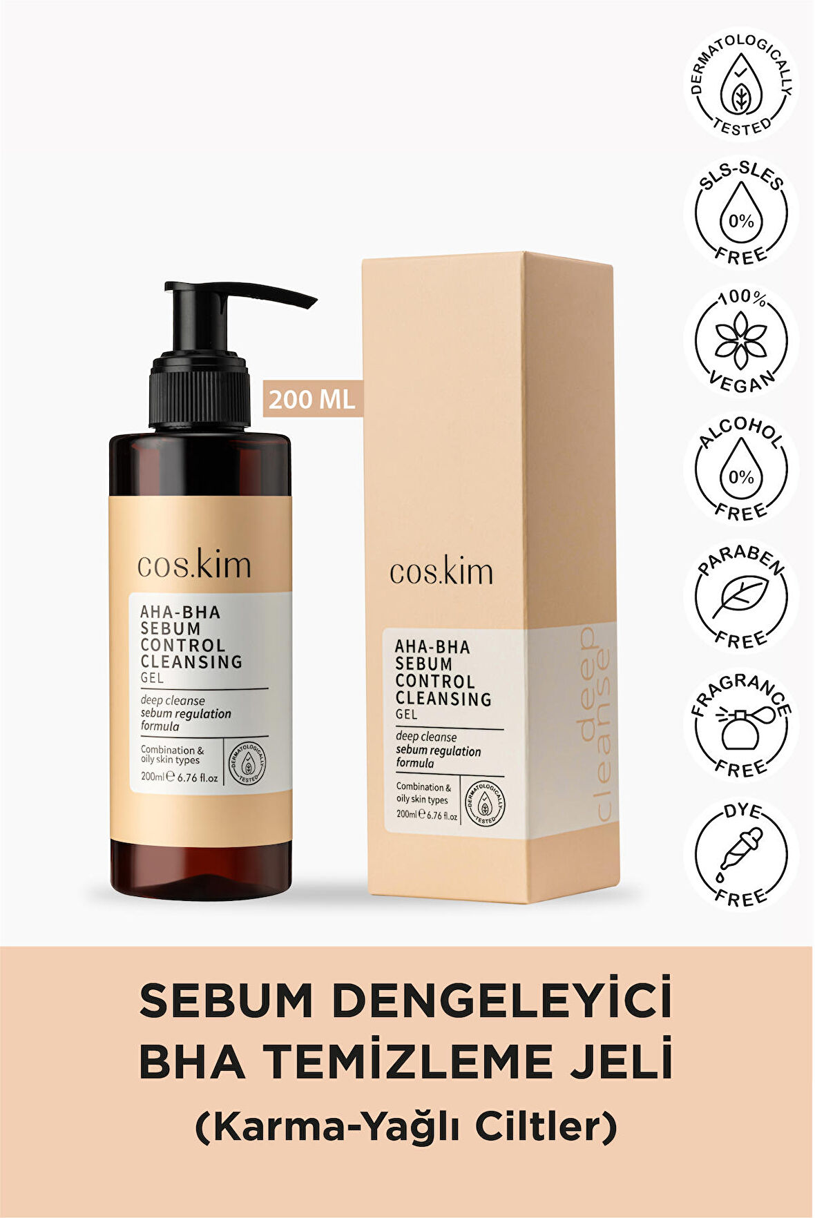 Sebum Dengeleyici Temizleme Jeli - Karma-yağlı Ciltler | Aha-bha Sebum Control Cleansing Gel 200ml